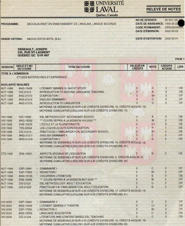 bulletin de baccalaureat de joseph deneault